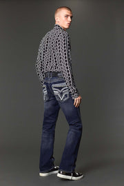 Men's Embroidered Straight Jeans