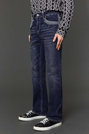 Men's Embroidered Straight Jeans