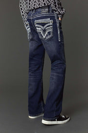 Men's Embroidered Straight Jeans