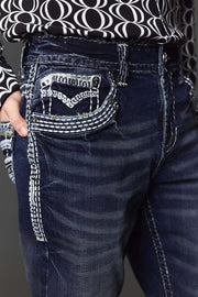 Men's Embroidered Straight Jeans
