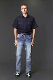 Men's Embroidered Straight Jeans