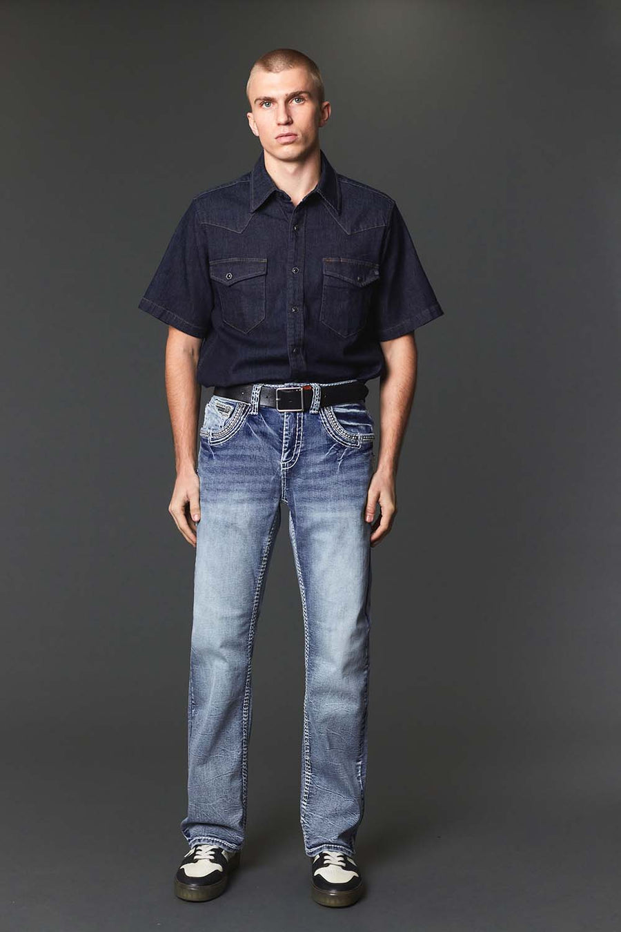 Men's Embroidered Straight Jeans