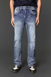Men's Embroidered Straight Jeans