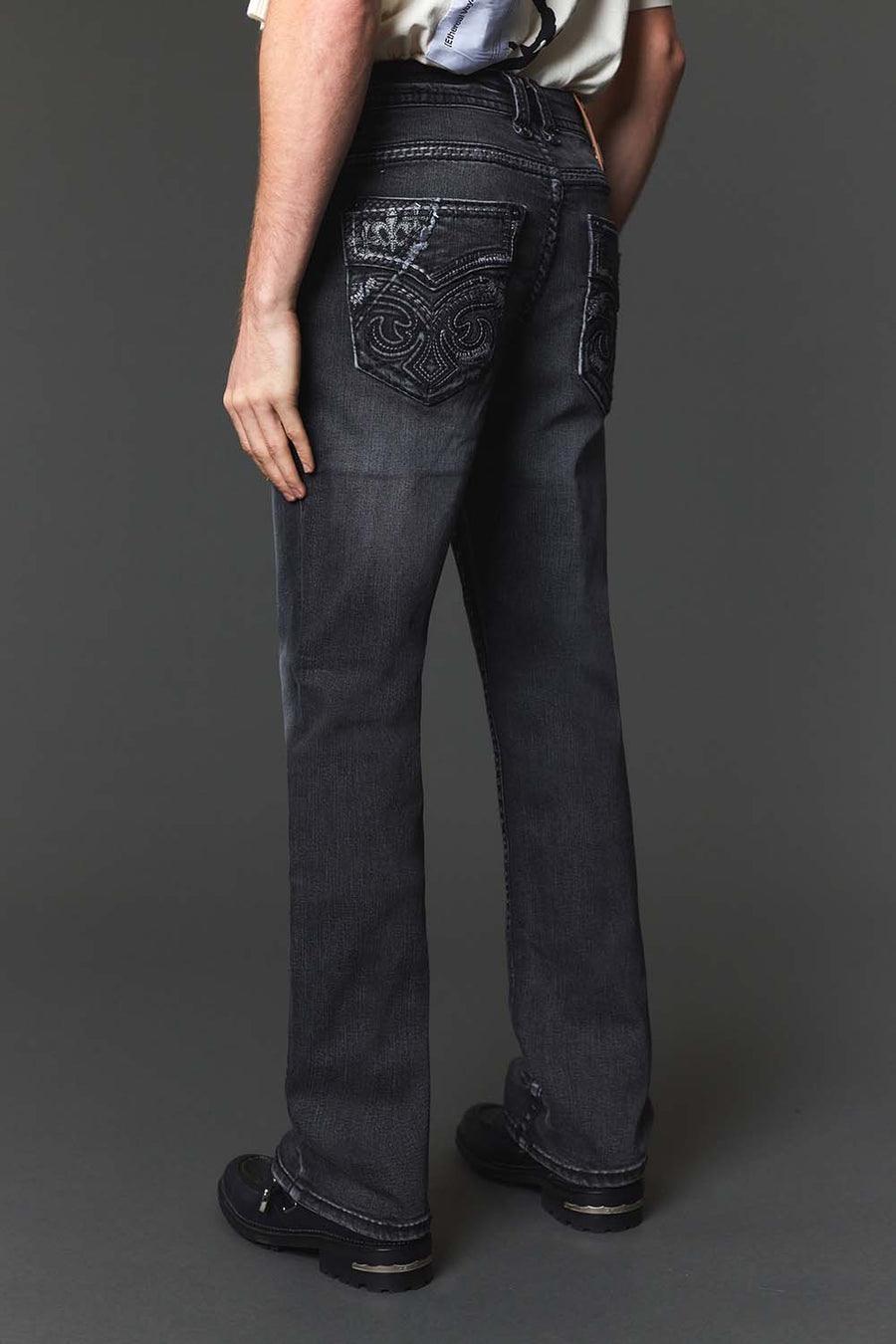 Men's Embroidered Straight Jeans
