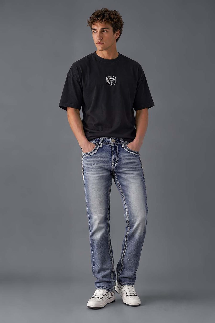 Men's Uban Embroidered Straight Jeans