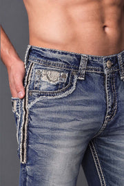 Men's Uban Embroidered Straight Jeans