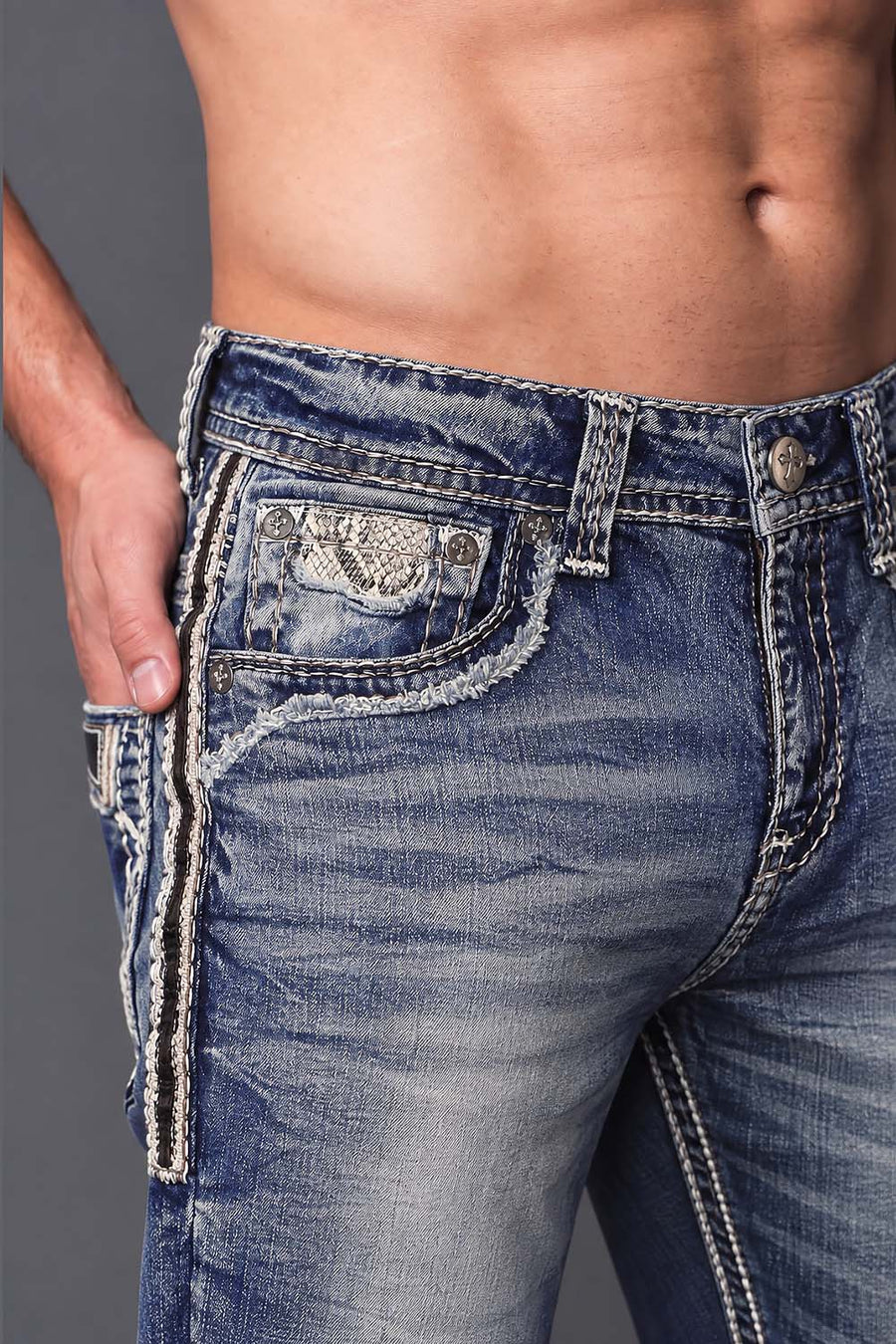 Men's Uban Embroidered Straight Jeans