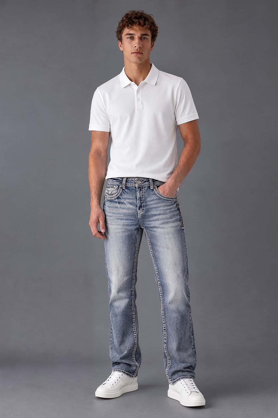 Men's Uban Embroidered Straight Jeans
