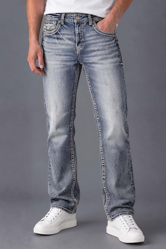 Men's Uban Embroidered Straight Jeans