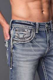 Men's Uban Embroidered Straight Jeans
