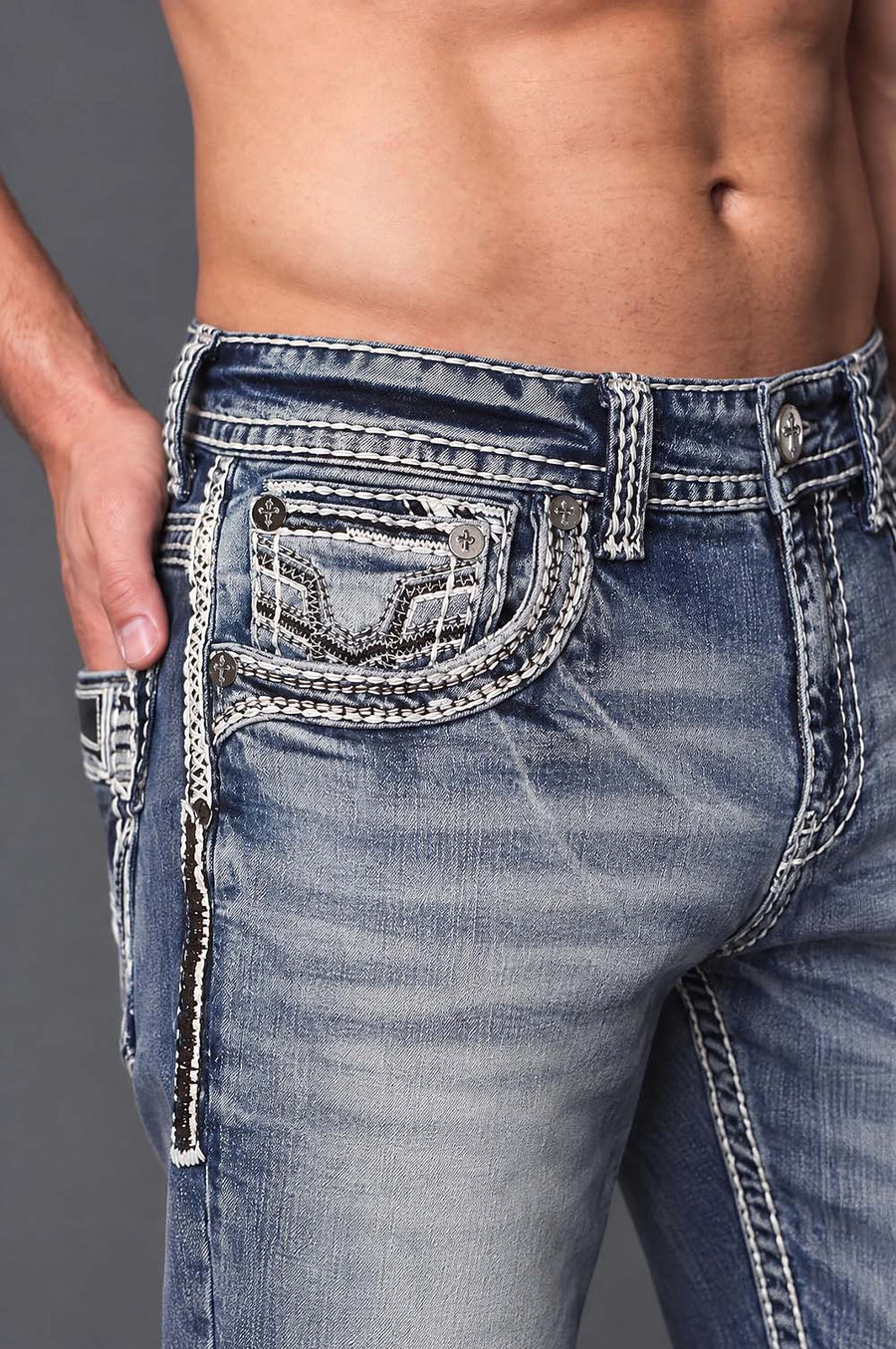 Men's Uban Embroidered Straight Jeans
