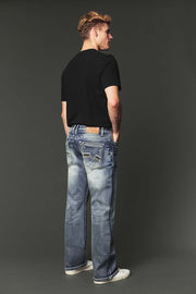 Men's High Street Lite Embroidered Straight Leg Jeans