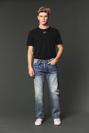 Men's High Street Lite Embroidered Straight Leg Jeans