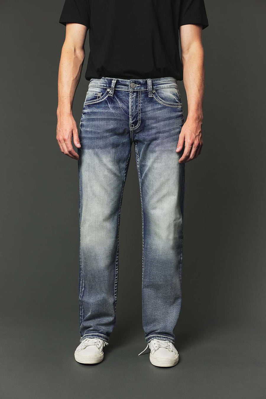 Men's High Street Lite Embroidered Straight Leg Jeans