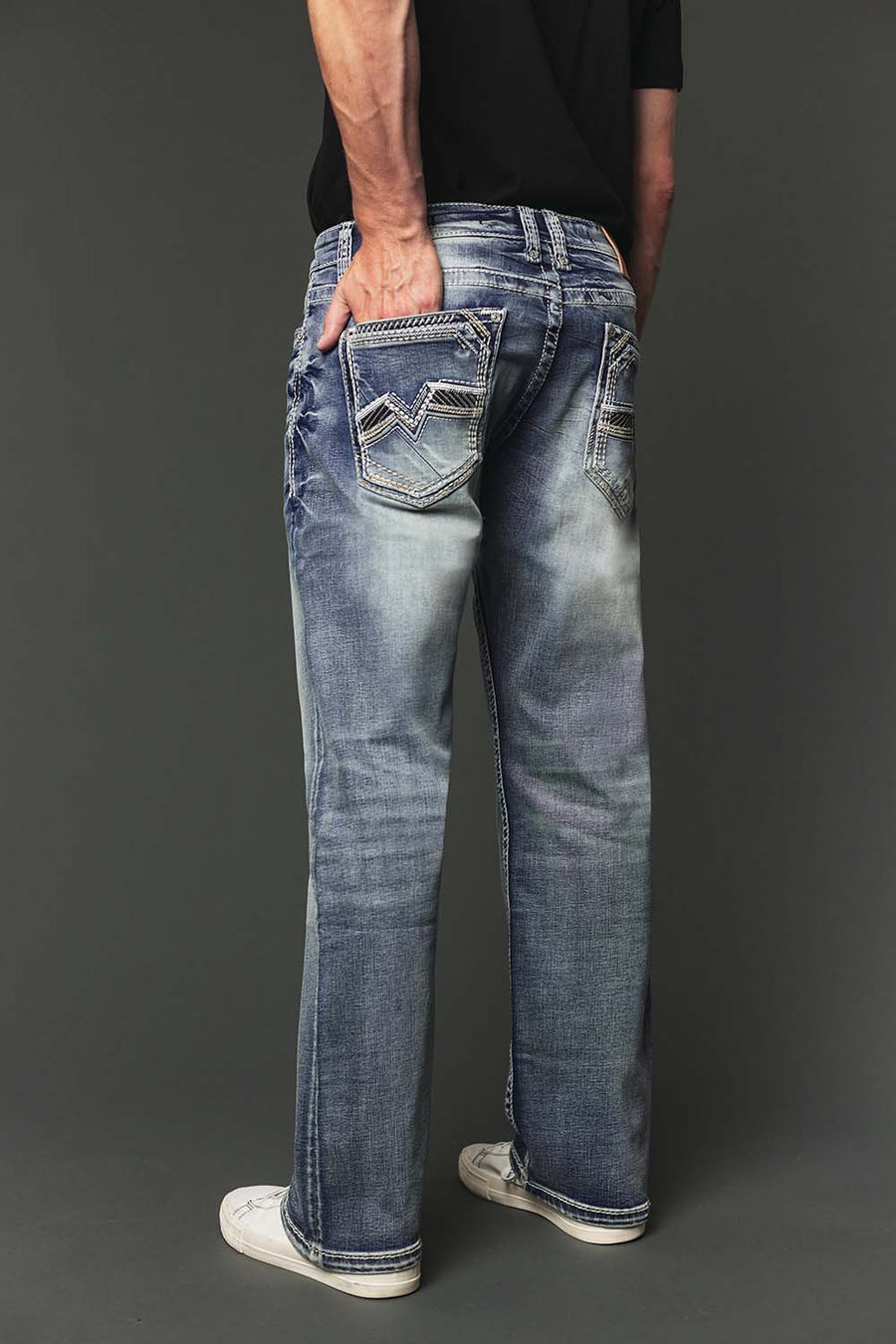 Men's High Street Lite Embroidered Straight Leg Jeans