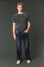 Men's High Street Lite Embroidered Straight Leg Jeans