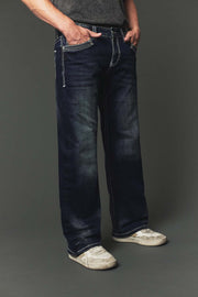 Men's High Street Lite Embroidered Straight Leg Jeans