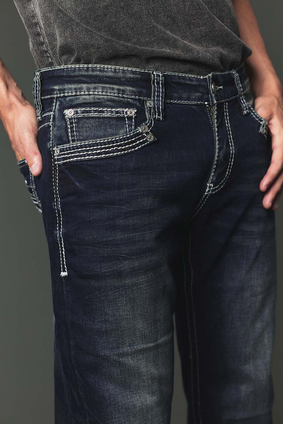 Men's High Street Lite Embroidered Straight Leg Jeans