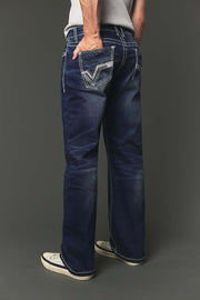 Men's High Street Lite Embroidered Straight Leg Jeans