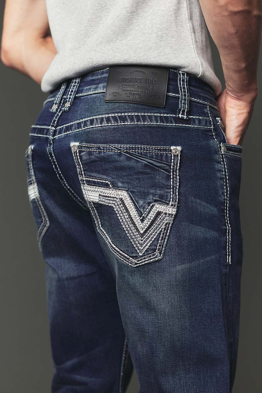 Men's High Street Lite Embroidered Straight Leg Jeans