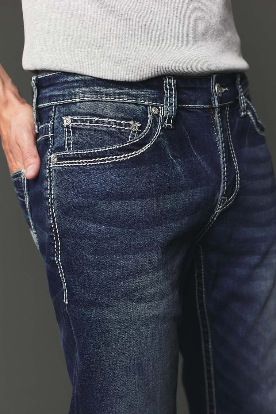 Men's High Street Lite Embroidered Straight Leg Jeans
