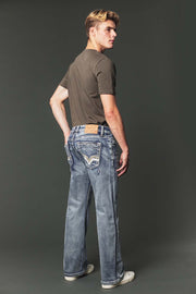 Men's High Street Lite Embroidered Straight Leg Jeans