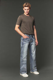 Men's High Street Lite Embroidered Straight Leg Jeans