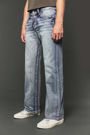 Men's High Street Lite Embroidered Straight Leg Jeans
