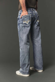 Men's High Street Lite Embroidered Straight Leg Jeans