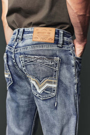Men's High Street Lite Embroidered Straight Leg Jeans
