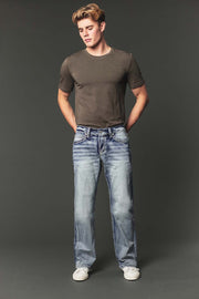 Men's High Street Lite Embroidered Straight Leg Jeans