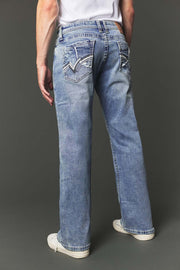 Men's High Street Lite Embroidered Straight Leg Jeans