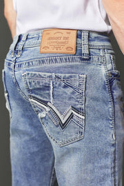 Men's High Street Lite Embroidered Straight Leg Jeans