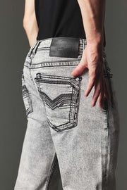 Men's High Street Lite Embroidered Straight Leg Jeans