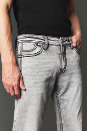 Men's High Street Lite Embroidered Straight Leg Jeans