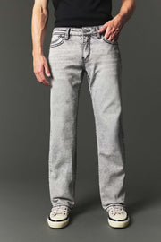 Men's High Street Lite Embroidered Straight Leg Jeans