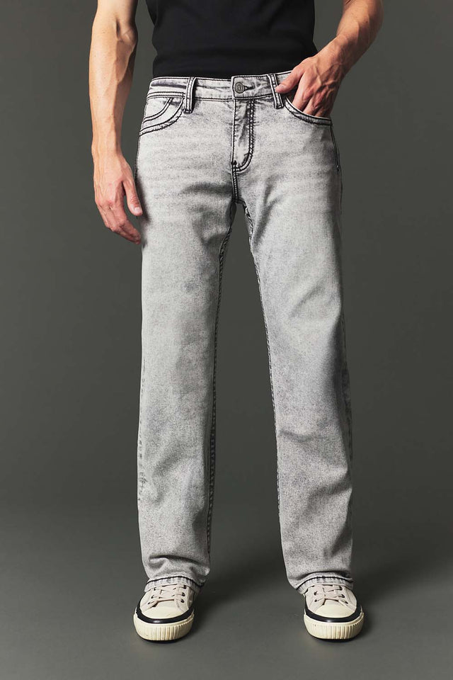 Men's High Street Lite Embroidered Straight Leg Jeans