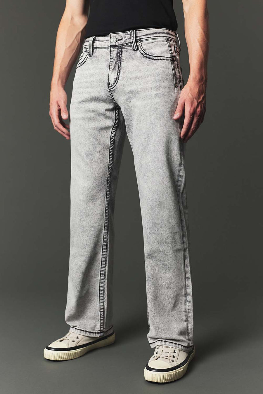 Men's High Street Lite Embroidered Straight Leg Jeans