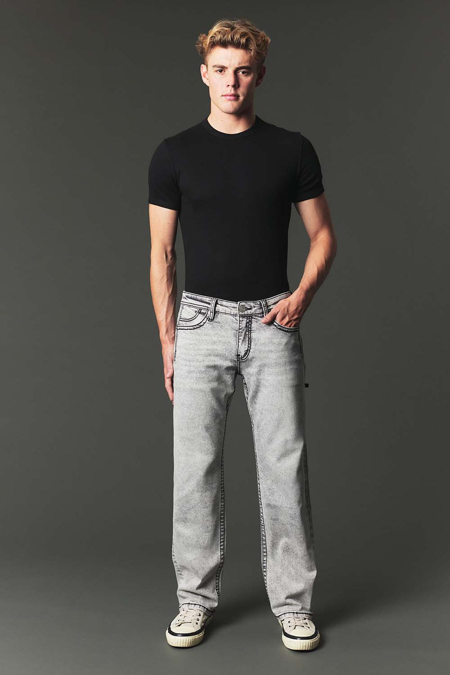 Men's High Street Lite Embroidered Straight Leg Jeans