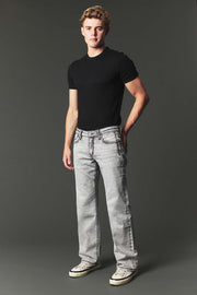 Men's High Street Lite Embroidered Straight Leg Jeans