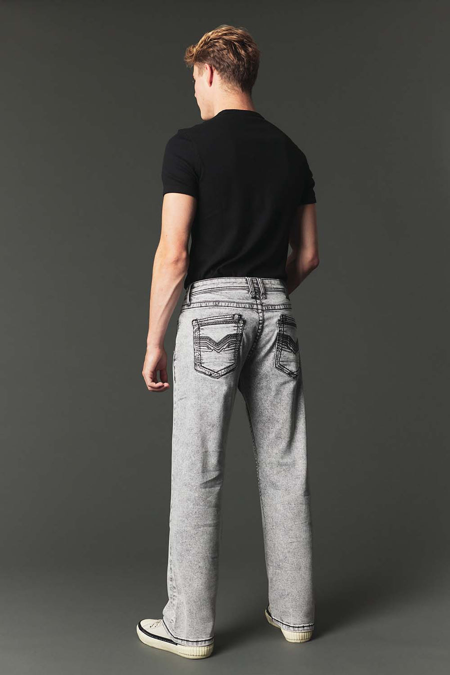 Men's High Street Lite Embroidered Straight Leg Jeans