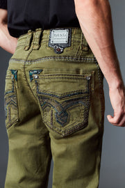 Men's Colored Emb Straight Jeans