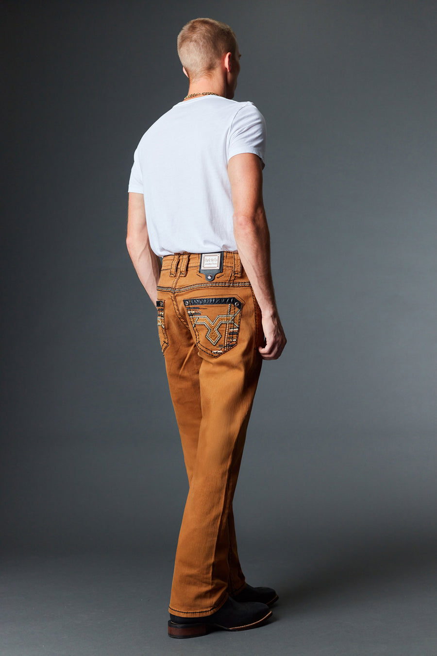 Men's Colored Emb Straight Jeans