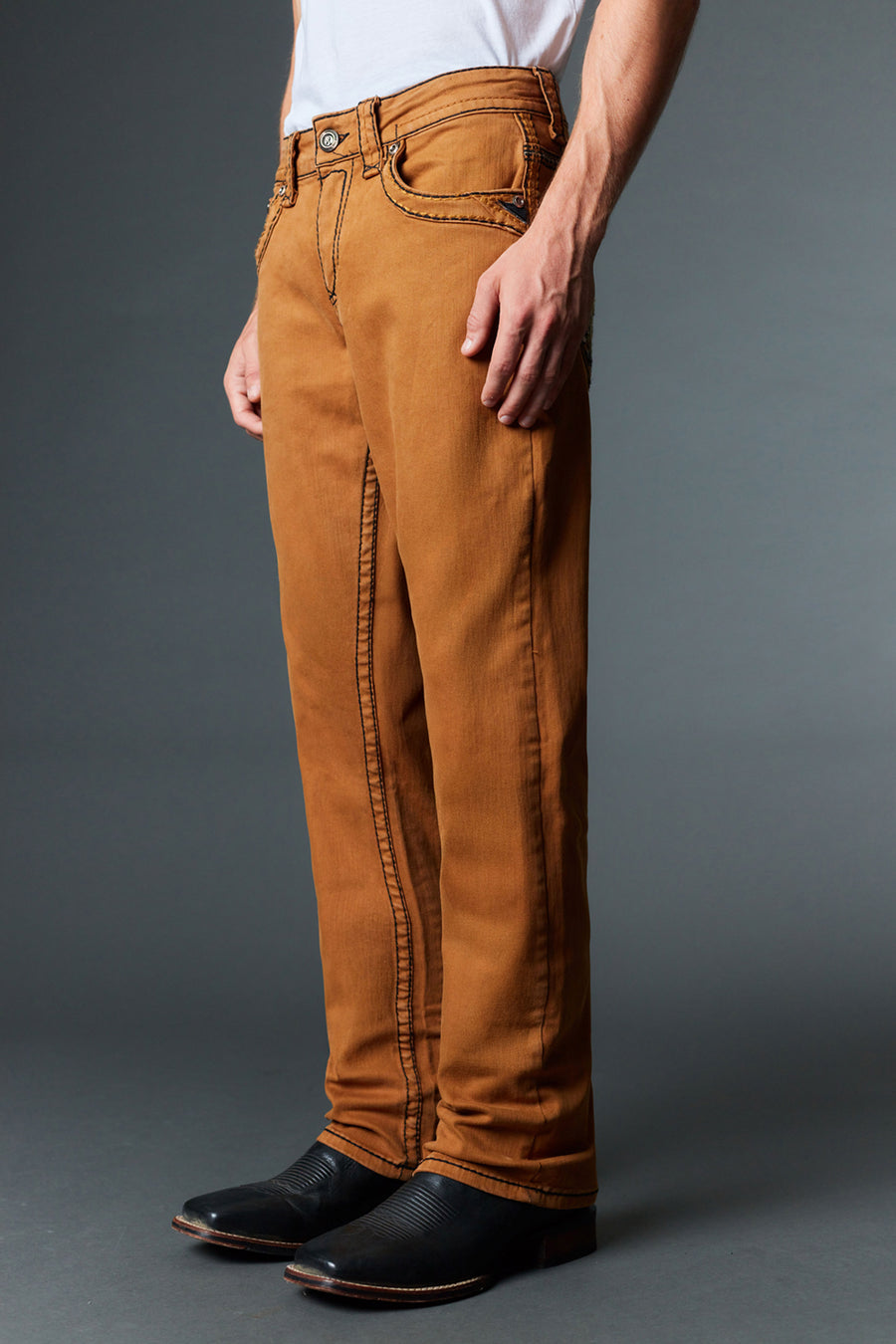 Men's Colored Emb Straight Jeans