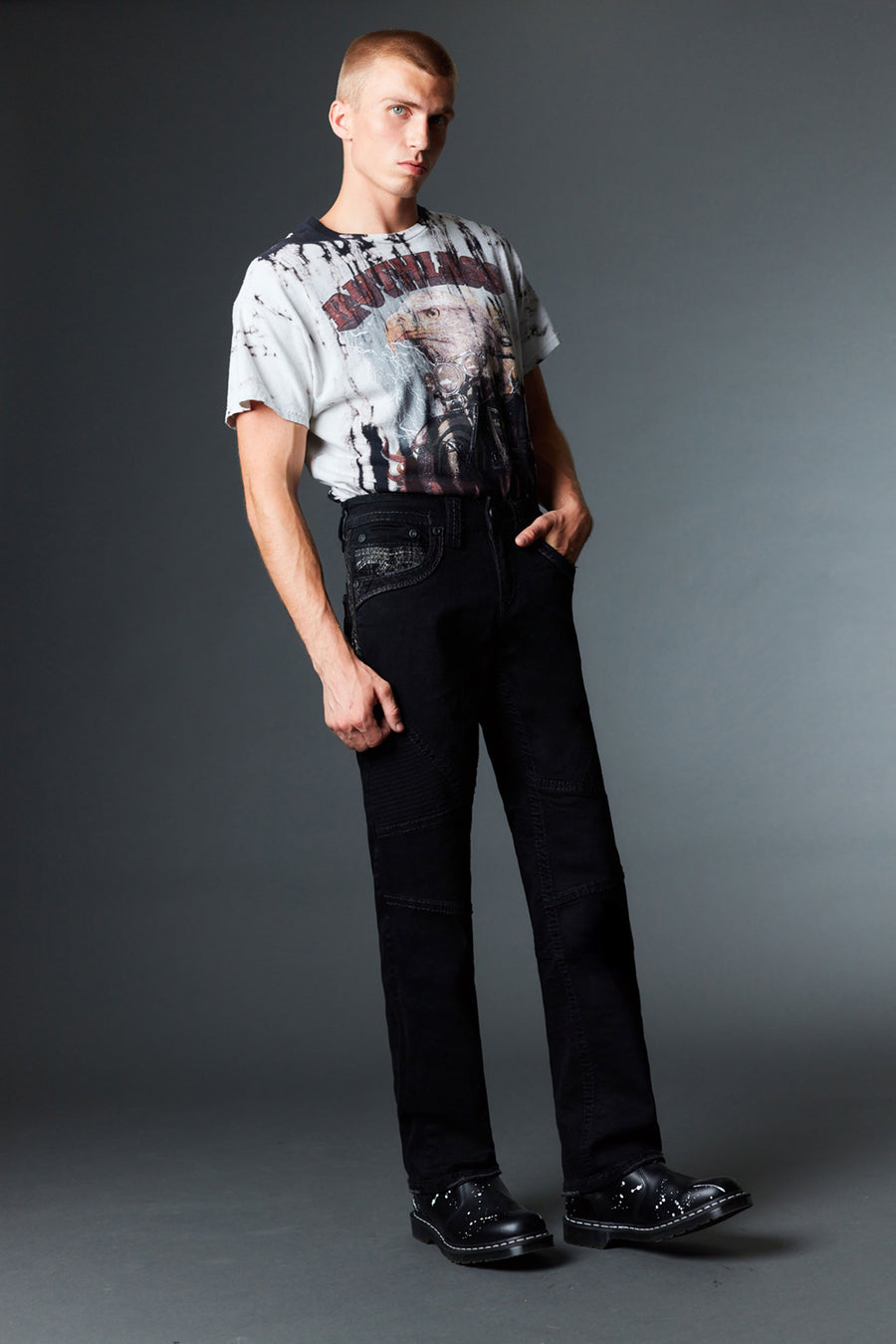 Men's Colored Emb Straight Jeans