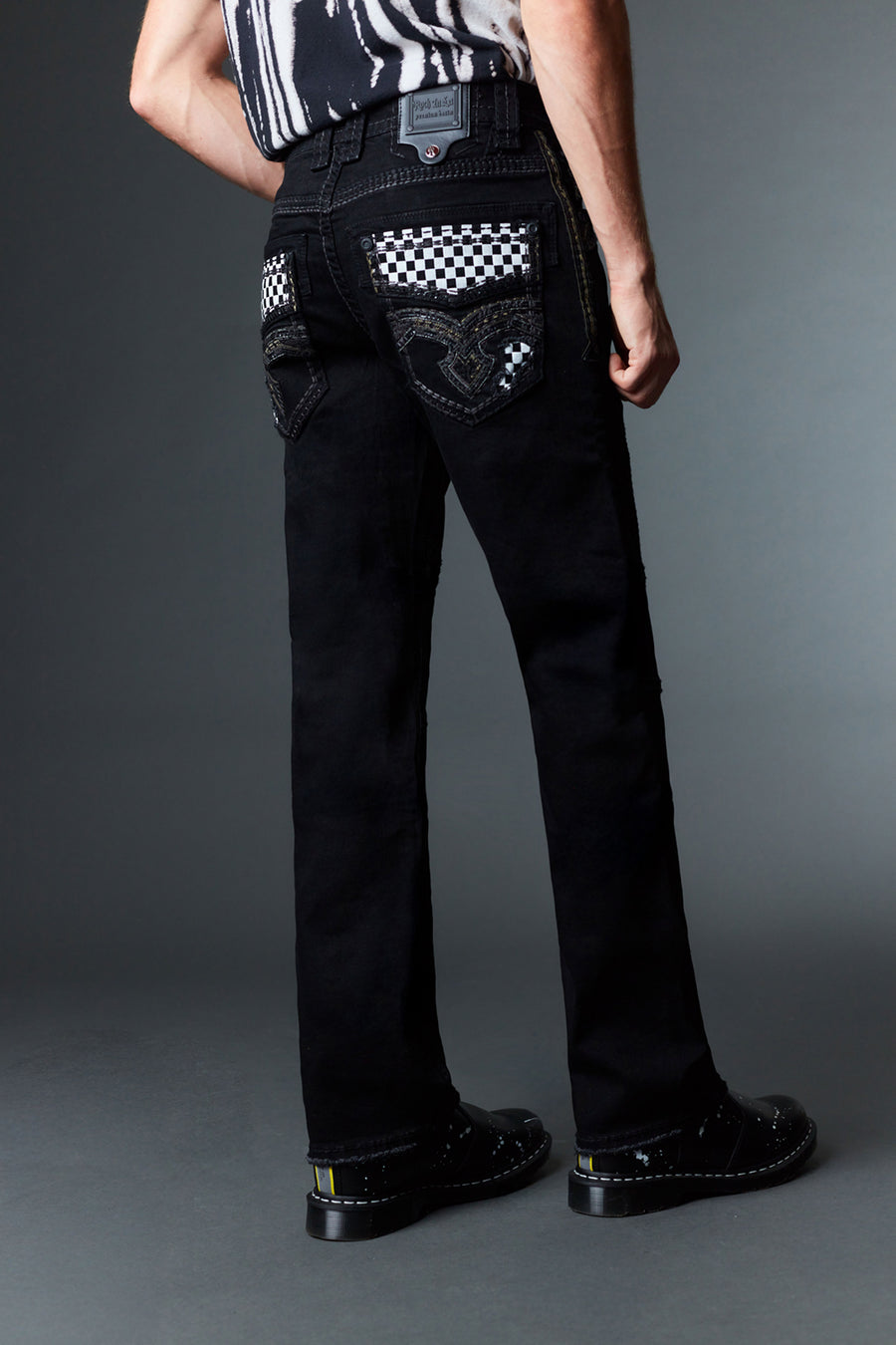Men's Colored Emb Straight Jeans