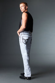 Men's Colored Emb Straight Jeans