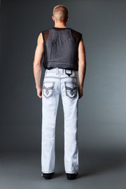 Men's Colored Emb Straight Jeans