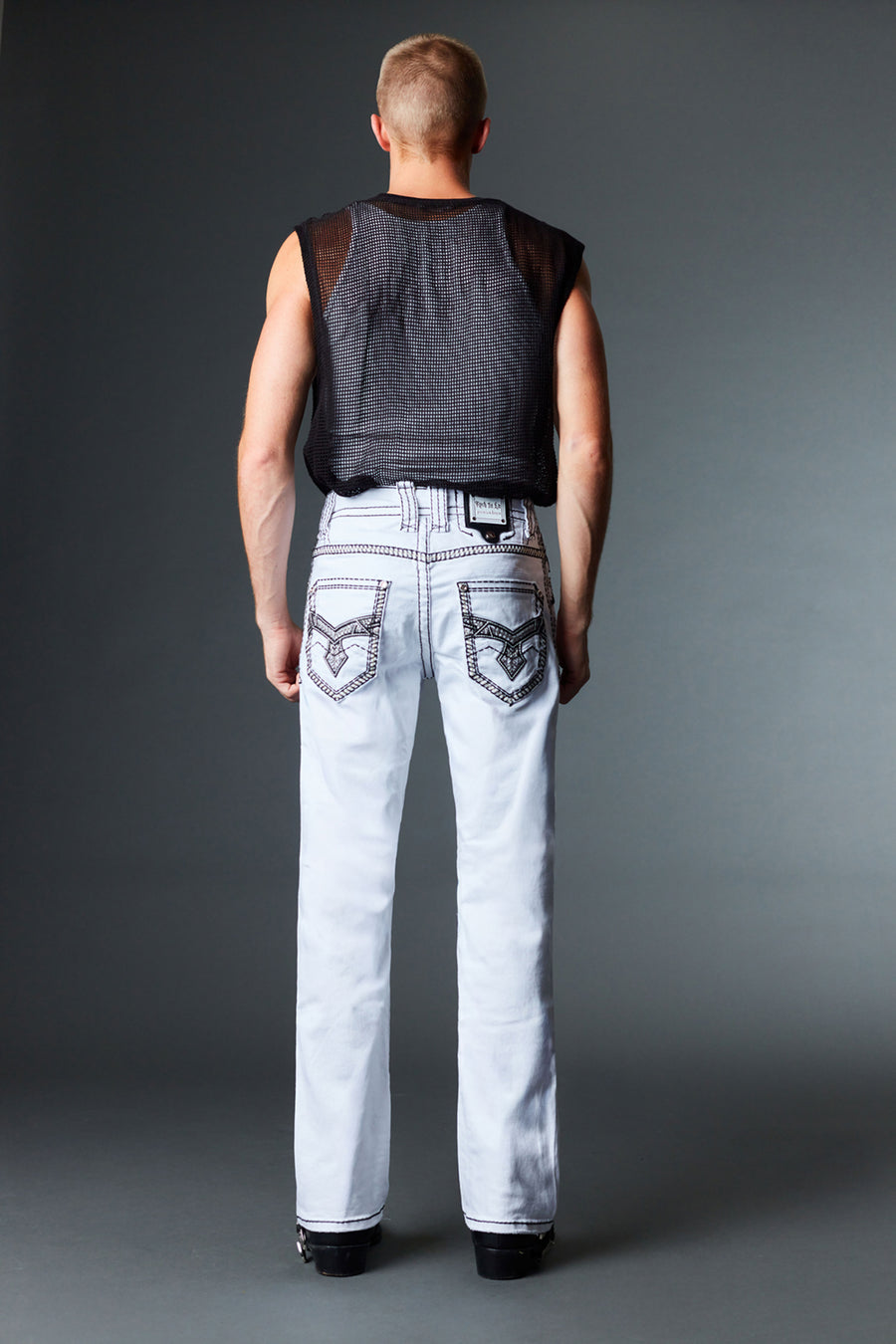 Men's Colored Emb Straight Jeans