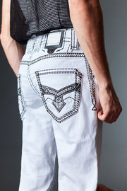 Men's Colored Emb Straight Jeans